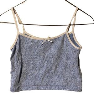 Shein XS Blue Flower Tank Crop Top